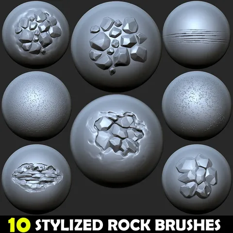 Stylized Rock Brushes Vol. 1 - Blender sculpting brushes