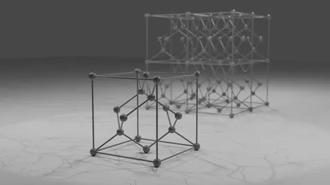 Zinc Blende Unit Cell - Blender geometry nodes