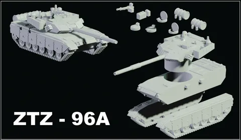 ZTZ-96 A/B and Objective - Blender 3d models